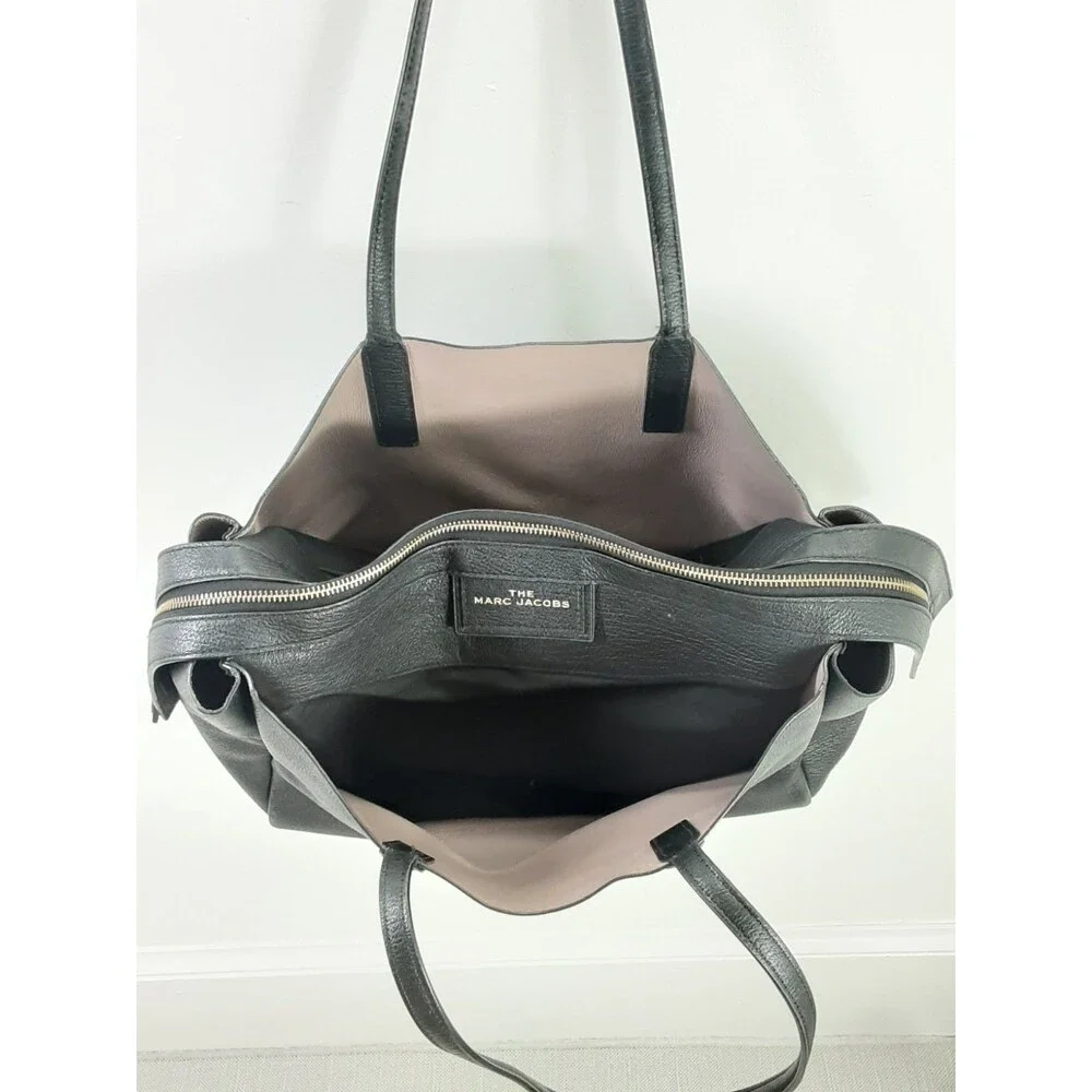 Marc Jacobs The Protege Black Leather Tote Laptop Bag Large Flaw